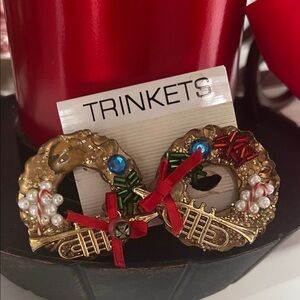 Gold and Red Festive Earrings